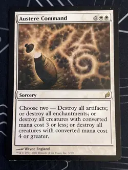 1x Austere Command (3) Lorwyn MP MTG Magic the Gathering x1 MKE - Image 1