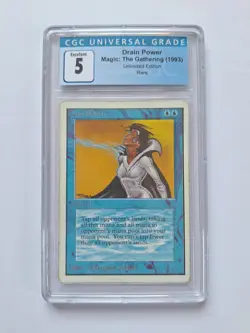 MTG Drain Power Unlimited Blue Sorcery Graded CGC 5 - Image 1