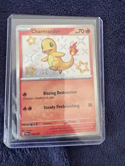 Pokemon Shiny Charmander 109/091 NM Shiny Paldean Fates baby Shiny - Image 1