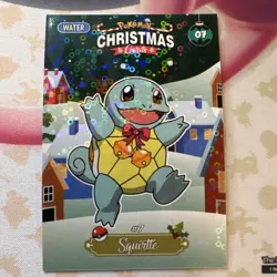 Pokemon Squirtle Pikachu Jigglypuff Holo Christmas Card Lot English 2024 - Image 1