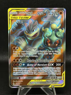 Pokemon Marshadow & Machamp GX Full Art Tag Team Unbroken Bonds 198/214 - Image 1