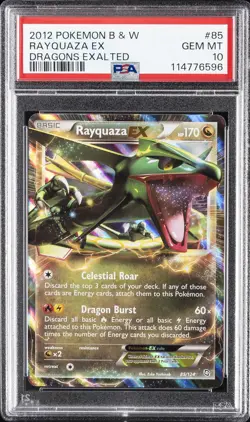 2012 POKEMON B&W DRAGONS EXALTED #85 RAYQUAZA EX PSA 10 - Image 1