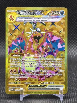 Pokemon TCG Charizard EX Hyper Rare Holo Card 228/197 Sv03: Obsidian Flames Gold - Image 1