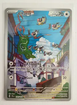 Pokemon Chatot 181/162 SV05 Temporal Forces Holo Illustration Rare Full Art 70HP - Image 3