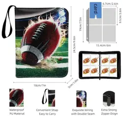 Football Card Binder Album,400 Pockets Trading Card Binder, Football Card Hol... - Image 2