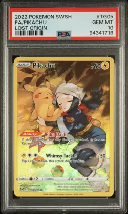 Pokemon Pikachu Full Art TG05 2022 Lost Origin Trainer Gallery PSA 10 GEM MINT - Image 3
