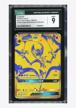 Pokemon CGC 9 Lunala GX Promo 2019 SM103a Hidden Fates UPC English - Image 1