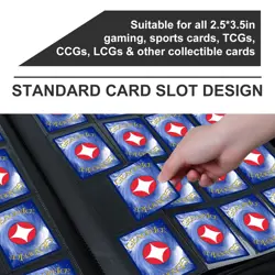 Premium Card Binder 16 Pocket, PU Cover Trading Card binder for 1000+ Cards, ... - Image 4