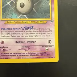 Pokemon Vintage Non-Holo Rare Unown [W] 29/105 Neo Destiny Wotc - Image 4