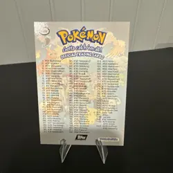 1999 Topps Pokemon Series 1 TV Animation Checklist Black Logo - Image 2