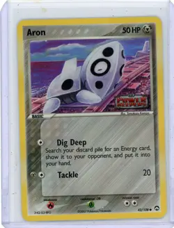 2007 Pokemon EX Power Keepers - Aron Reverse Holo Stamped 42/108 LP - Image 1