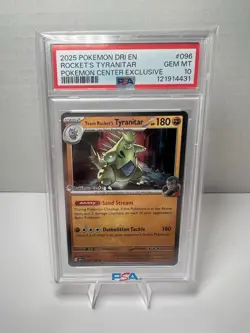 PSA 10 Team Rockets Tyranitar Destined Rivals Pokemon Center Promo Card 096/182 - Image 1