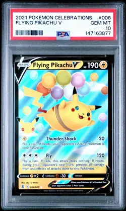 PSA 10 Gem Mint Flying Pikachu V 006/025 Pokemon TCG 2021 25th Celebrations - Image 1