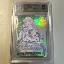 Signed Weiss Schwarz Emilia RE ZERO vol.3 RZ/S116-026SP SP FOIL BGS 10 - Image 1