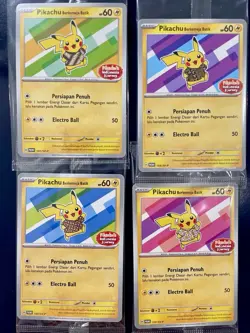 SET OF 4 PIKACHU BATIK Pokemon TCG Indonesia Journey Promo Card US Seller - Image 1