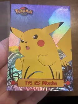 Topps Pokemon Rainbow Foil TV2 Pikachu #25 Holo Rainbow TCG Card GAS WOW Fire - Image 3