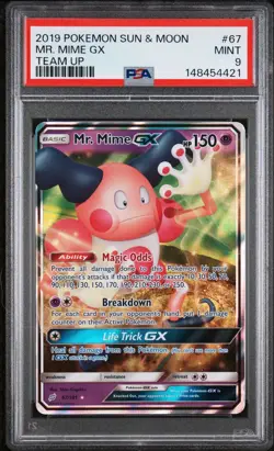 Mr. Mime GX 67/181 Team Up NM Card Pokemon PSA 9 - Image 1