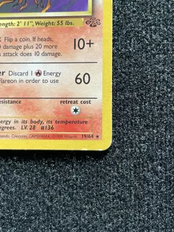 Flareon 19/64 Jungle Regular LP Vintage Pokemon Card - Image 2