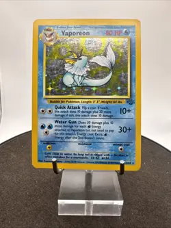 Pokemon Vaporeon 80 HP Holo Rare Jungle 12/64 Wizards Card 1999 - Image 1