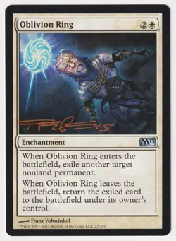 Signed Oblivion Ring Proof Sketch LP M13 Artist Franz Vohwinkel MTG Magic AP! - Image 2