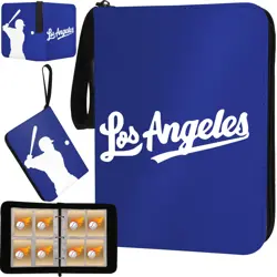 Baseball Card Binder With Sleeves 400 Pocket, Los Angeles Card Holder for Tra... - Image 1