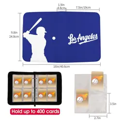 Baseball Card Binder With Sleeves 400 Pocket, Los Angeles Card Holder for Tra... - Image 3