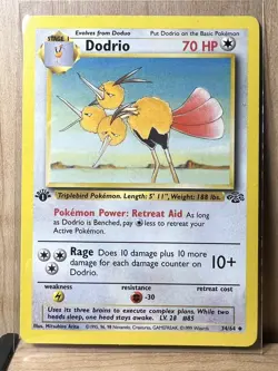 Dodrio - 34/64 - 1st Edition Pokemon Trading Card, Jungle Set, LP - Image 1