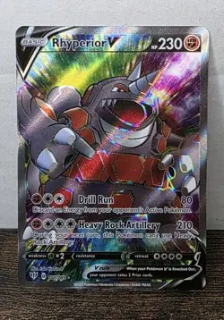 Rhyperior V 181/189 Ultra Rare Full Art Darkness Ablaze Pokemon Nm-Mint - Image 1