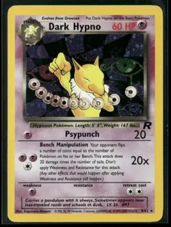 2000 Pokemon Team Rocket Unlimited Holofoil Dark Hypno 9/82 - Image 1
