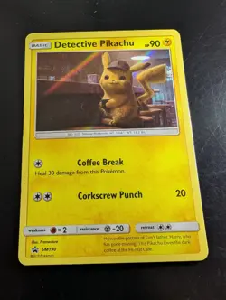 Detective Pikachu - SM190 Holo - Pokemon Card - Played - Image 1