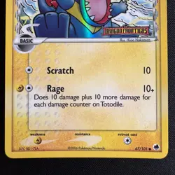 Pokemon Totodile 67/101 Dragon Frontiers Reverse Holo Common 40HP Basic English - Image 4