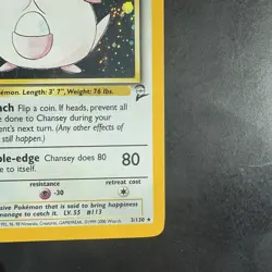Pokemon Vintage Holo Chansey 3/130 Base 2 WotC Rare - Image 4