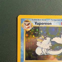 Pokemon Vintage Holo Vaporeon 12/64 Jungle WotC 1999 - Image 2