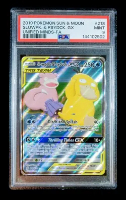 2019 Pokemon Slowpoke Psyduck GX Sun & Moon Unified Minds 218/236 PSA 9 - Image 1