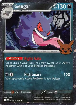 Gengar (Cosmos Holo) 057/091 Holo Trick or Trade BOOster 2024 Pokemon NM - Image 1