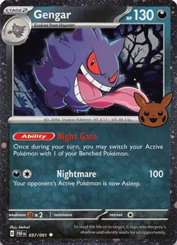 Gengar (Cosmos Holo) 057/091 Holo Trick or Trade BOOster 2024 Pokemon NM - Image 1