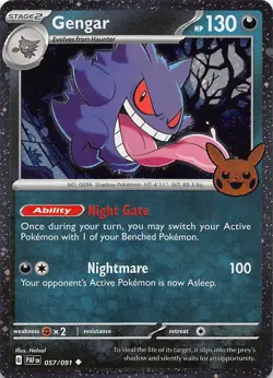 Gengar (Cosmos Holo) 057/091 Holo Trick or Trade BOOster 2024 Pokemon NM - Image 1