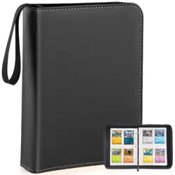 4 Pockets Trading Card Binder, 400 Card Holders with 50 Removable Sleeves, Po... - Image 1