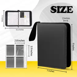 4 Pockets Trading Card Binder, 400 Card Holders with 50 Removable Sleeves, Po... - Image 2