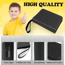 4 Pockets Trading Card Binder, 400 Card Holders with 50 Removable Sleeves, Po... - Image 3