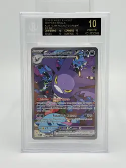 Pokemon Destined Rivals 234/182 Team's Rocket Crobat EX SIR BGS 10 Black Label - Image 1