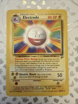 Pokemon TCG Electrode Regular Rare 25/130 Base Set 2 LP - Image 1
