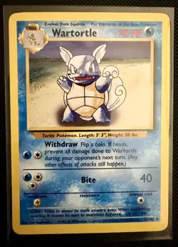Pokemon Wartortle 42/102 Base Set 1999 WOTC Vintage Non-Holo LP - Image 1