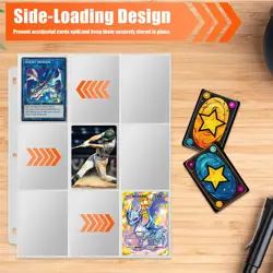 Trading Card Binder Album, PU Leather Baseball Card Binder with 900 Side Load... - Image 5