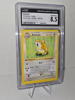 CGC 8.5 MINT Raticate 1999 Base Set Shadowless 1st Edition 40/102 Pokemon Card - Image 1