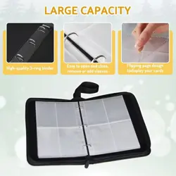 Card Binder Holder 480 Pockets with 60 Removable Sleeves, Portable Game/Sport... - Image 4