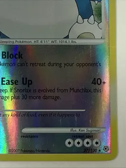 Pokemon Cards: Snorlax 37/130 Diamond and Pearl Reverse Holo - Image 4