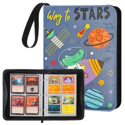 Trading Card Binder with 50 Removable Sleeves, 4-Pocket Organizer for 400 Car... - Image 1