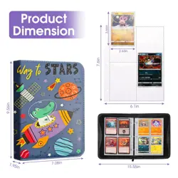 Trading Card Binder with 50 Removable Sleeves, 4-Pocket Organizer for 400 Car... - Image 2