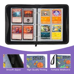 Trading Card Binder with 50 Removable Sleeves, 4-Pocket Organizer for 400 Car... - Image 3